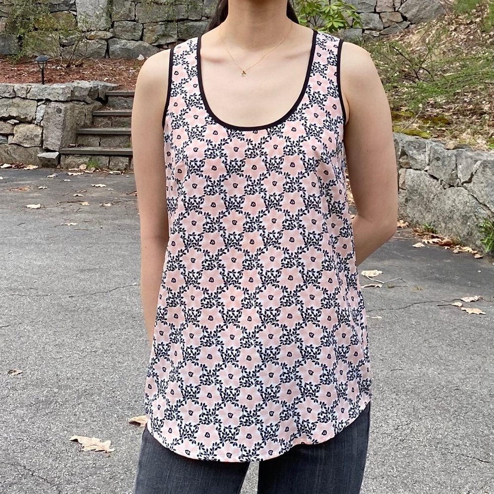 Jacob Pink and Black Floral Blouse
